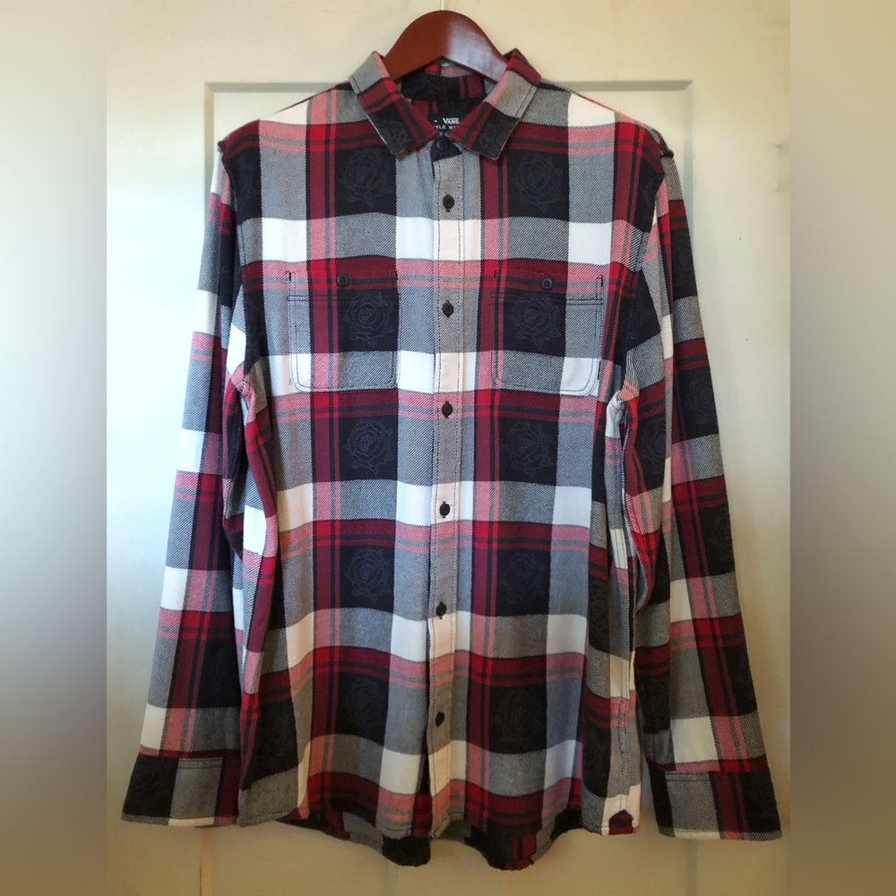 NWOT Vans Kyle Walker Jacquard Rose Heavy Flannel Classic Fit Large